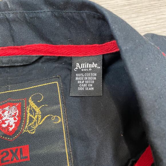 Attitude Gold Redemption Y2K Long Sleeve Button Up Shirt Men's 2XL - Picture 8 of 12